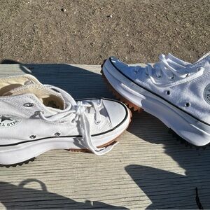 Converse Kids White and Black Sneakers
